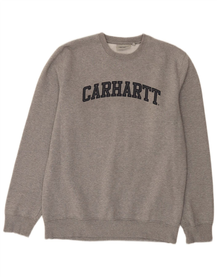 Carhartt Herre Grafisk Regular Fit Sweatshirt Jumper Medium Grå Bomuld