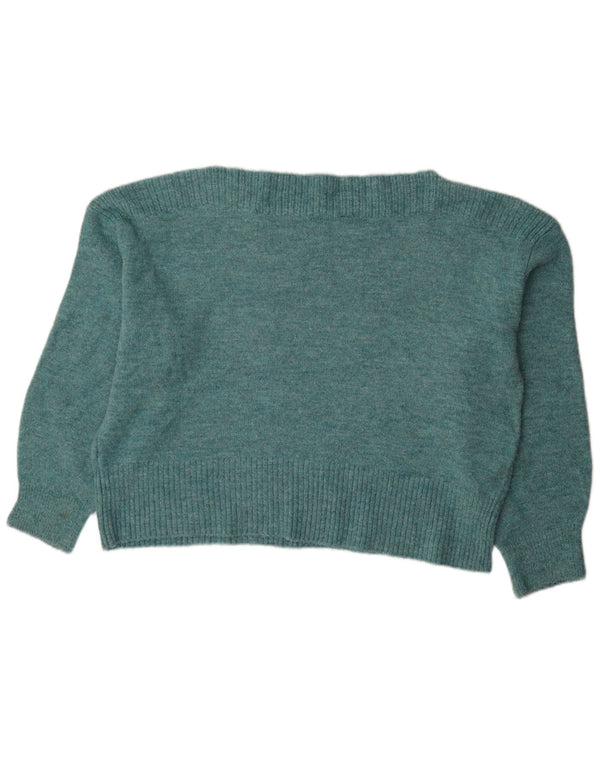 Zara Womens Boat Neck Jumper Sweater UK 18 XL Blue Acrylic