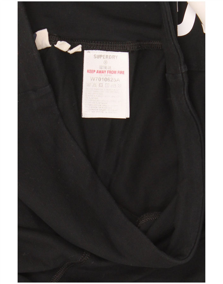SUPERDRY Womens Graphic Leggings UK 12 Medium Black Polyester