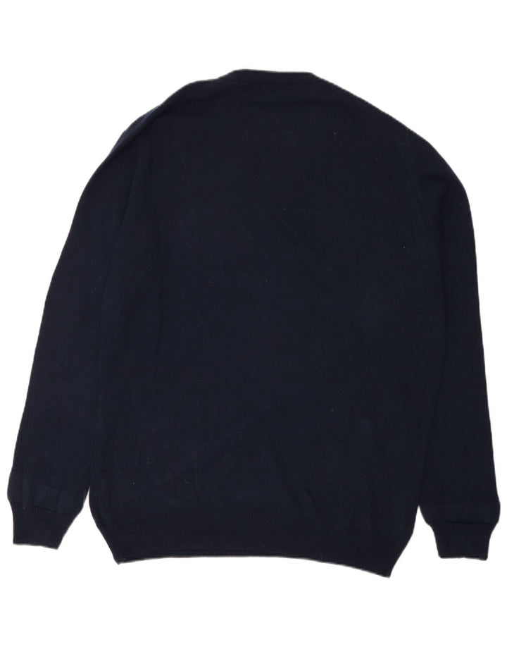 Marlboro Classics Herre Crew Neck Jumper Sweater XL Navy Blue Wool