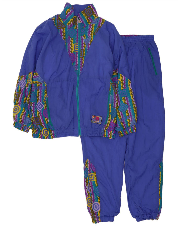 J Jeantex Herre Loose Fit Fuld træningsdragt Medium Blue Geometrisk Polyamid