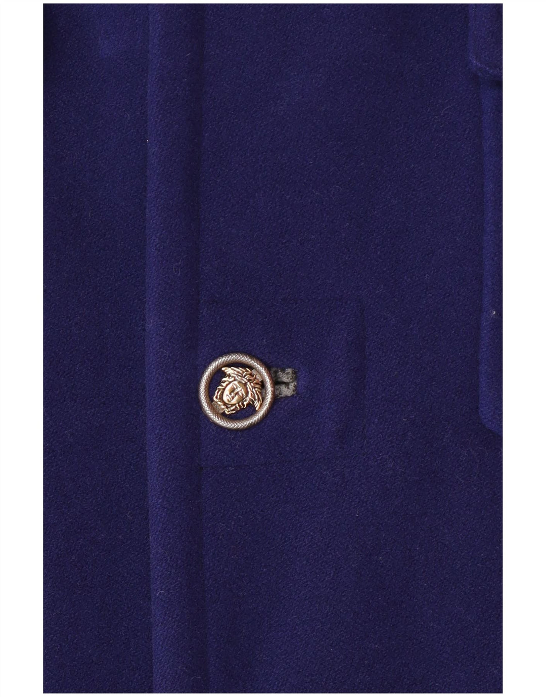 VERSACE Duffle Coat med hætte til mænd UK 38 Medium Blue Wool Designer
