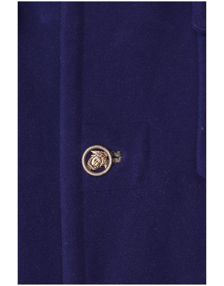 VERSACE Duffle Coat med hætte til mænd UK 38 Medium Blue Wool Designer