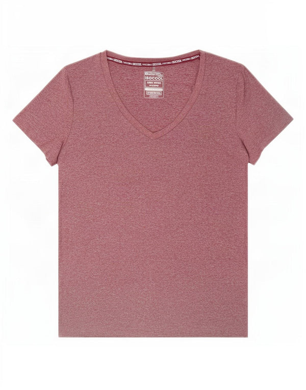 Mountain Warehouse Dame T-Shirt Top UK 14 Large Maroon Flecked Polyester