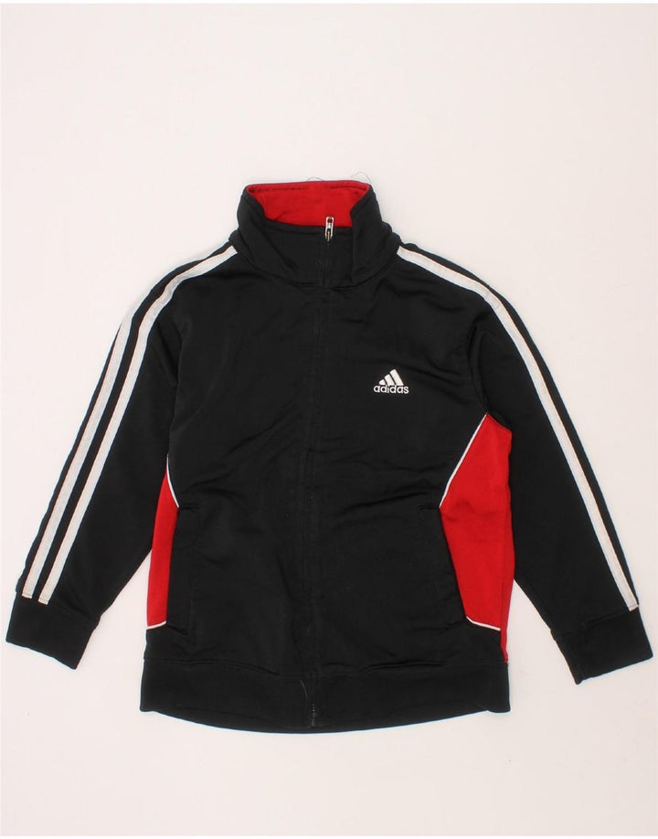 ADIDAS Boys Tracksuit Top Jacket 4-5 Years Black Colourblock Polyester Vintage Adidas and Second-Hand Adidas from Messina Hembry 