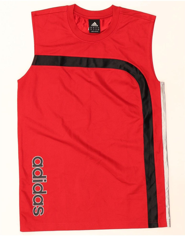 ADIDAS Herre grafisk vest Top Lille Rød Colourblock Polyester