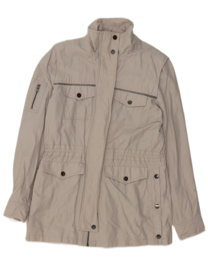 MINT VELVET Dame Utility Jacket UK 10 Small Grey Bomuld