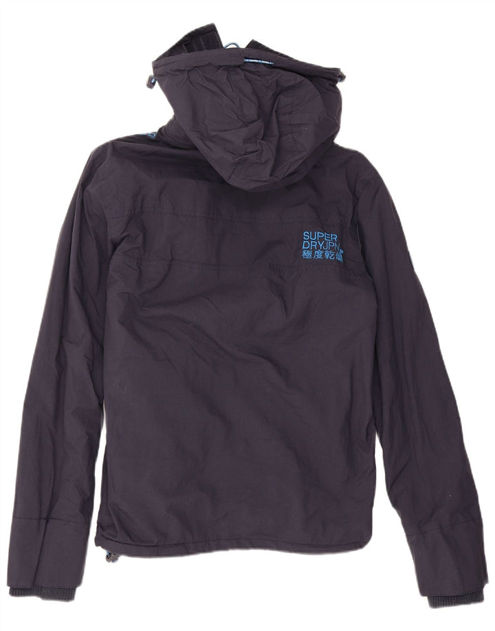 Superdry Windbreaker-jakke med hætte til mænd UK 34 XS Marineblå polyester