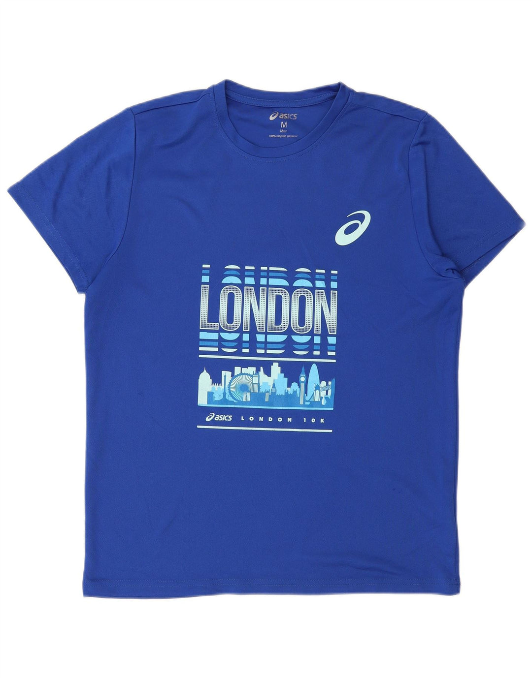 Asics Herre London Grafisk T-Shirt Top Medium Blue Polyester