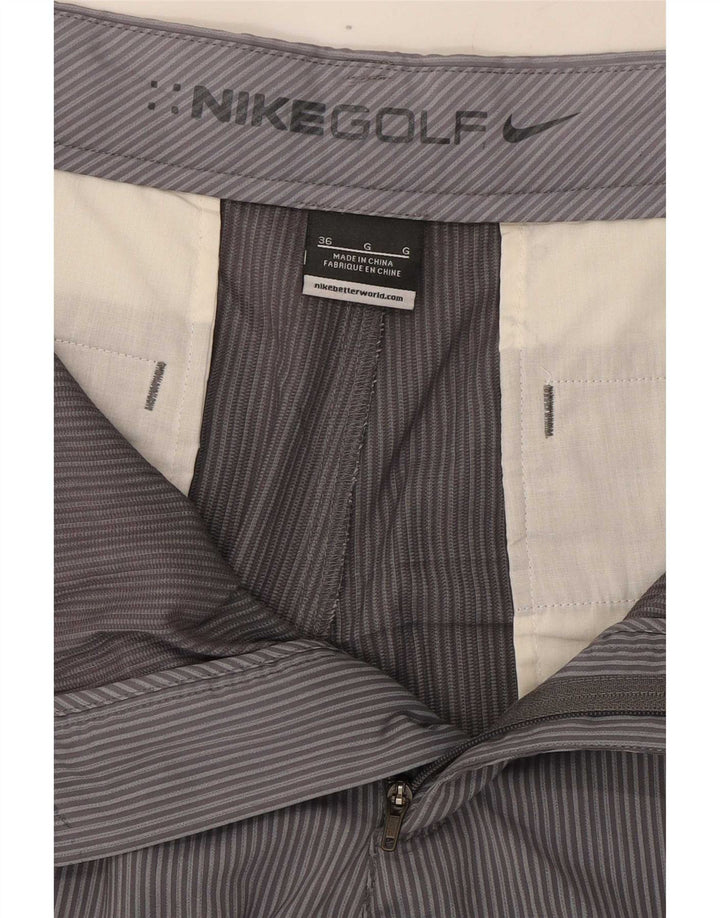 Nike Herre Golf Chino Shorts W36 Large Grå Nålestribet Polyester