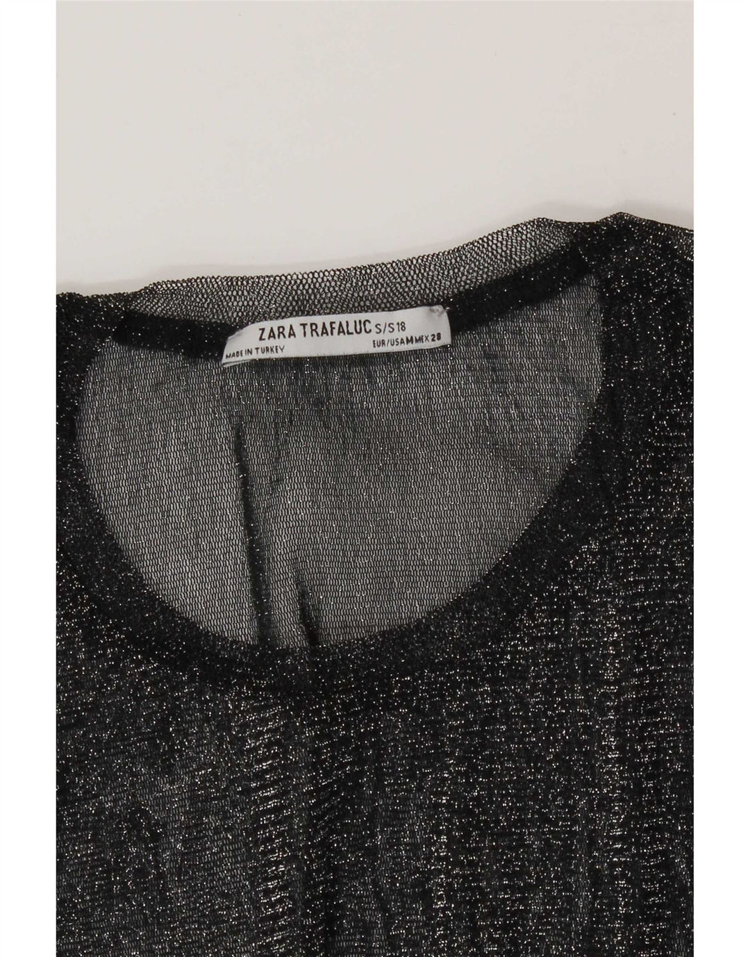 Zara Dame Trafaluc See Through Top UK 12 Medium Black