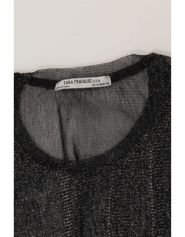 Zara Dame Trafaluc See Through Top UK 12 Medium Black