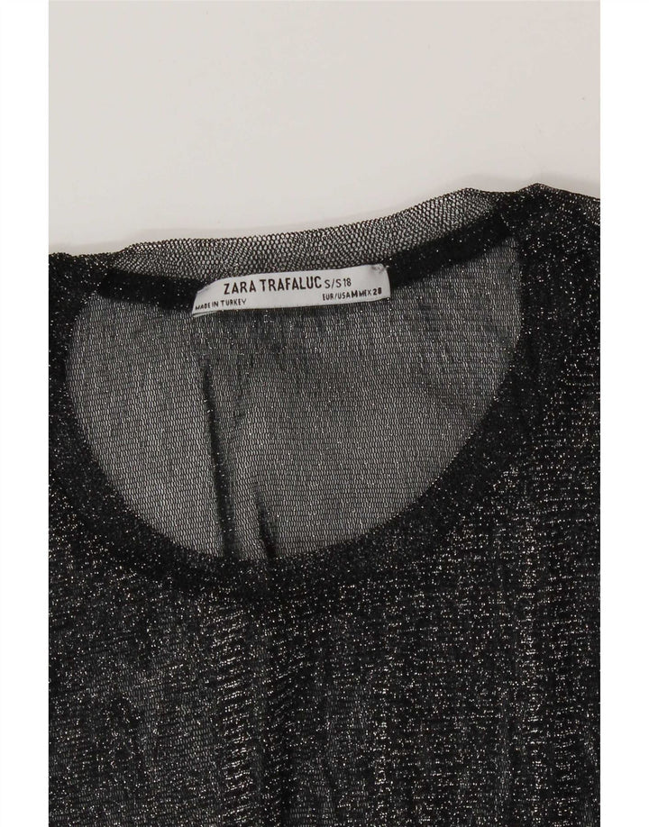 Zara Dame Trafaluc See Through Top UK 12 Medium Black