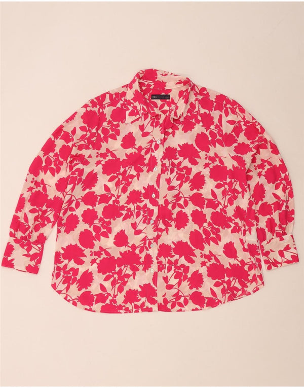 Marks & Spencer Dame Oversized skjortebluse UK 18 XL Pink Floral