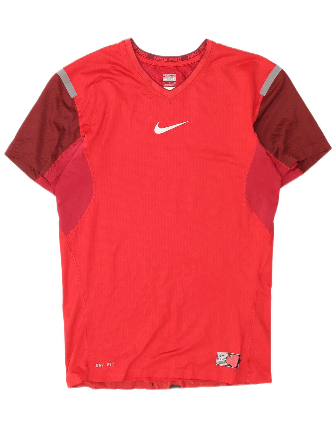 Nike Herre Dri Fit Grafisk T-Shirt Top XL Rød Colourblock Polyester