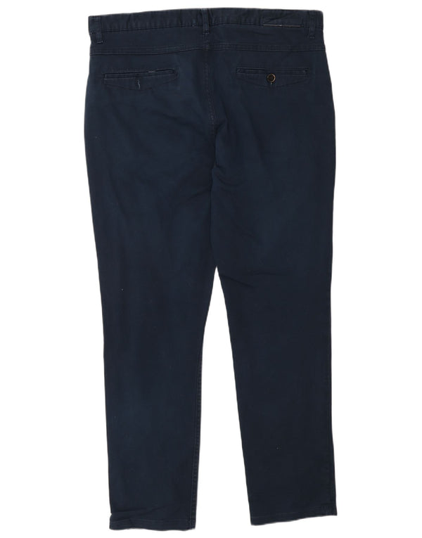 Zara Herre tilspidsede Chinobukser EU 44 Large W34 L29 Marineblå Bomuld