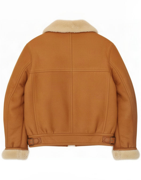Vintage Mens Shearling Jacket IT 52 XL Beige