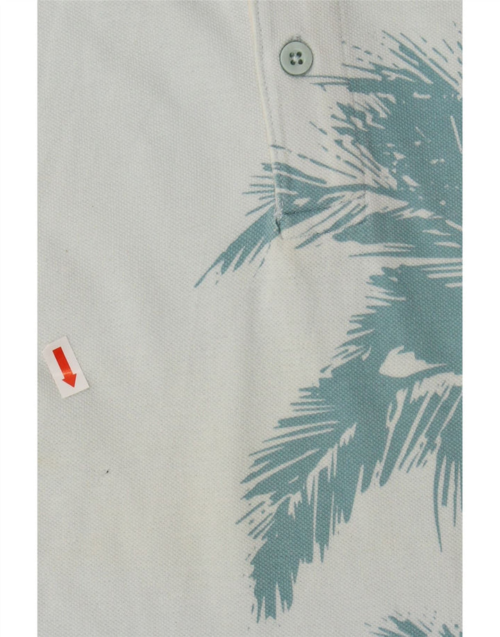 GURU Mens Graphic Polo Shirt Medium Blue Cotton