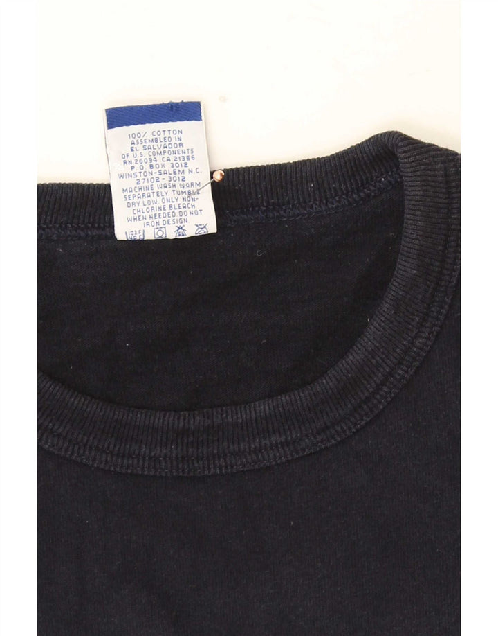 Champion Herre grafisk T-shirt Top Medium Marineblå Bomuld