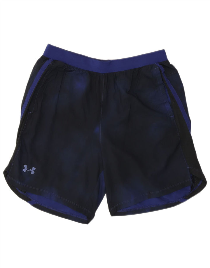 Under Armour Herre Sportshorts Large Navy Blue Tie Dye Polyester