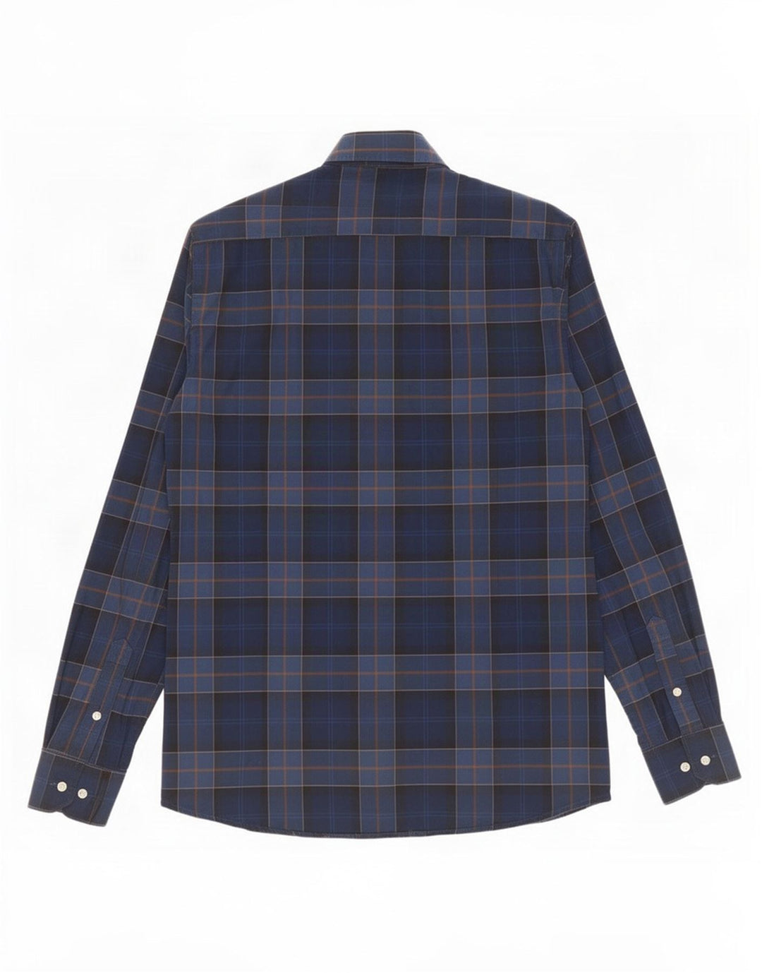 Barbour herre skræddersyet pasform skjorte medium blå plaid bomuld
