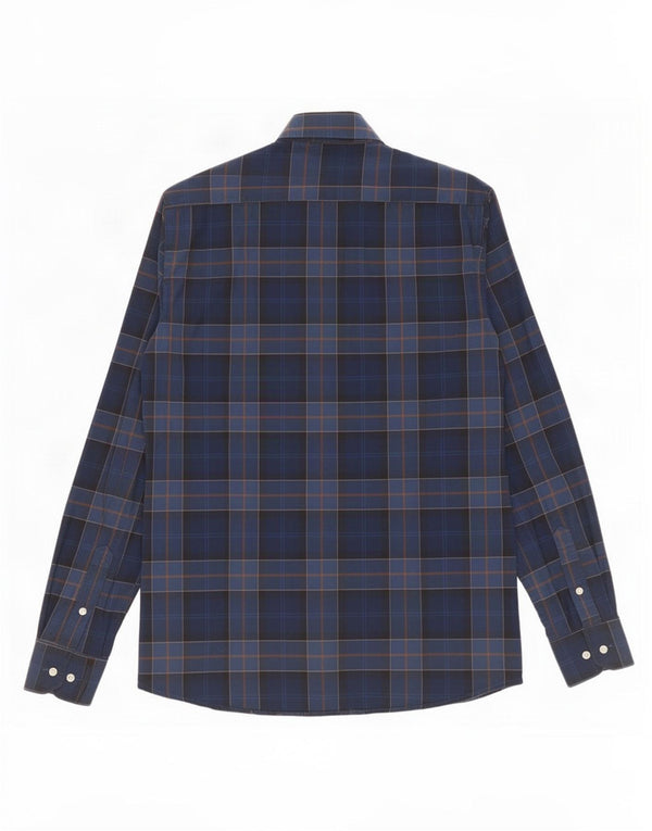 Barbour herre skræddersyet pasform skjorte medium blå plaid bomuld