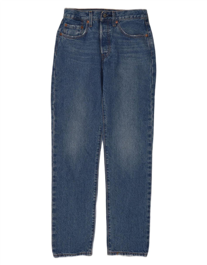 Levi's Dame 501 Straight Jeans W26 L30 Blå Bomuld