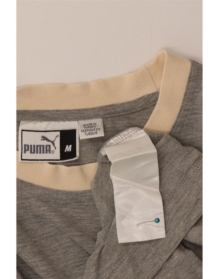 Puma Herre T-Shirt Top Medium Grå Colourblock Bomuld