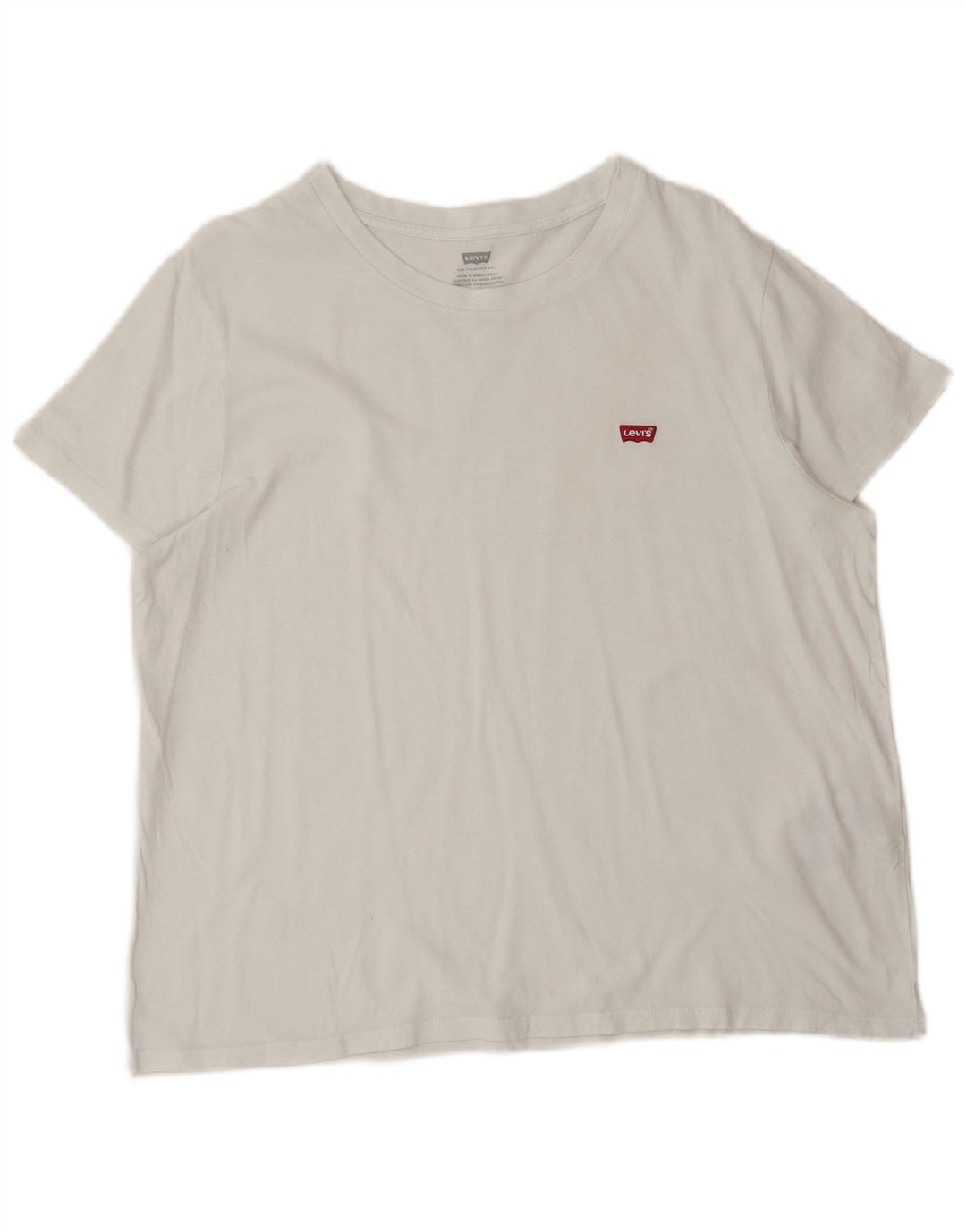 Levi's Dame T-Shirt Top UK 16 Stor Hvid Bomuld