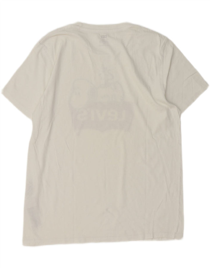 Levi's Herre Peanuts Grafisk T-shirt Top Stor hvid bomuld