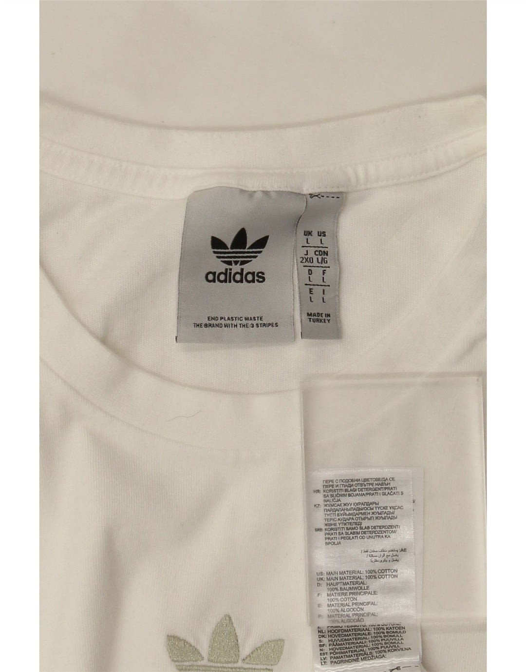 Adidas Grafisk T-shirt top til mænd, stor hvid bomuld