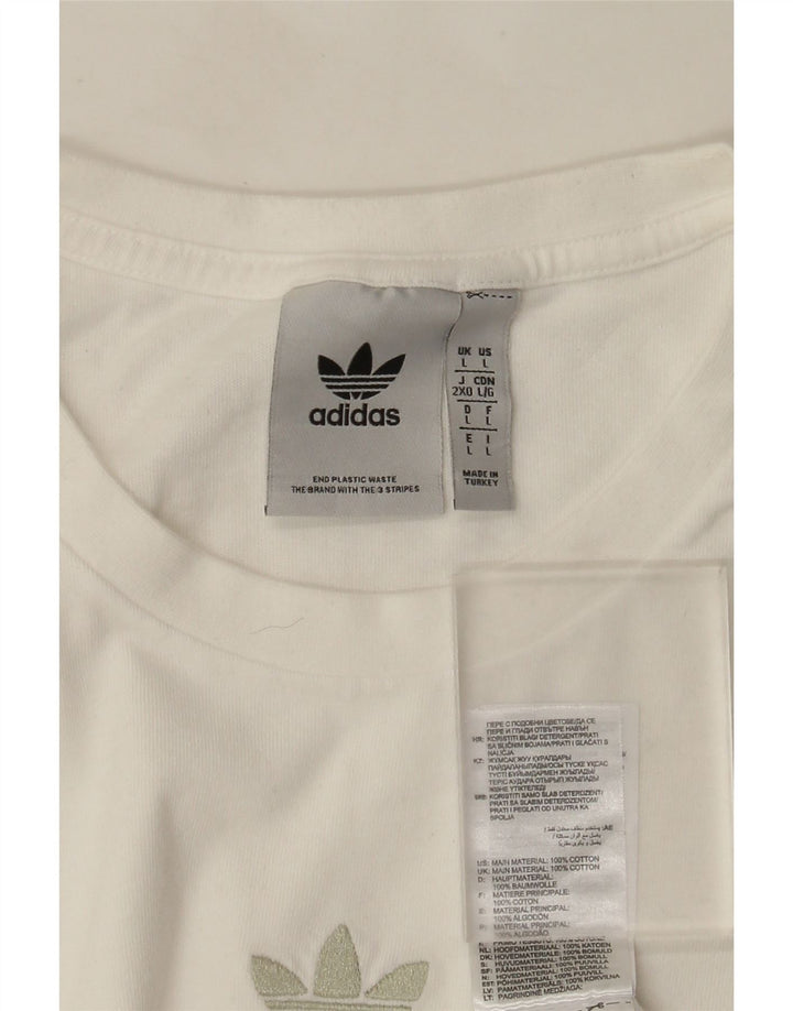 Adidas Grafisk T-shirt top til mænd, stor hvid bomuld
