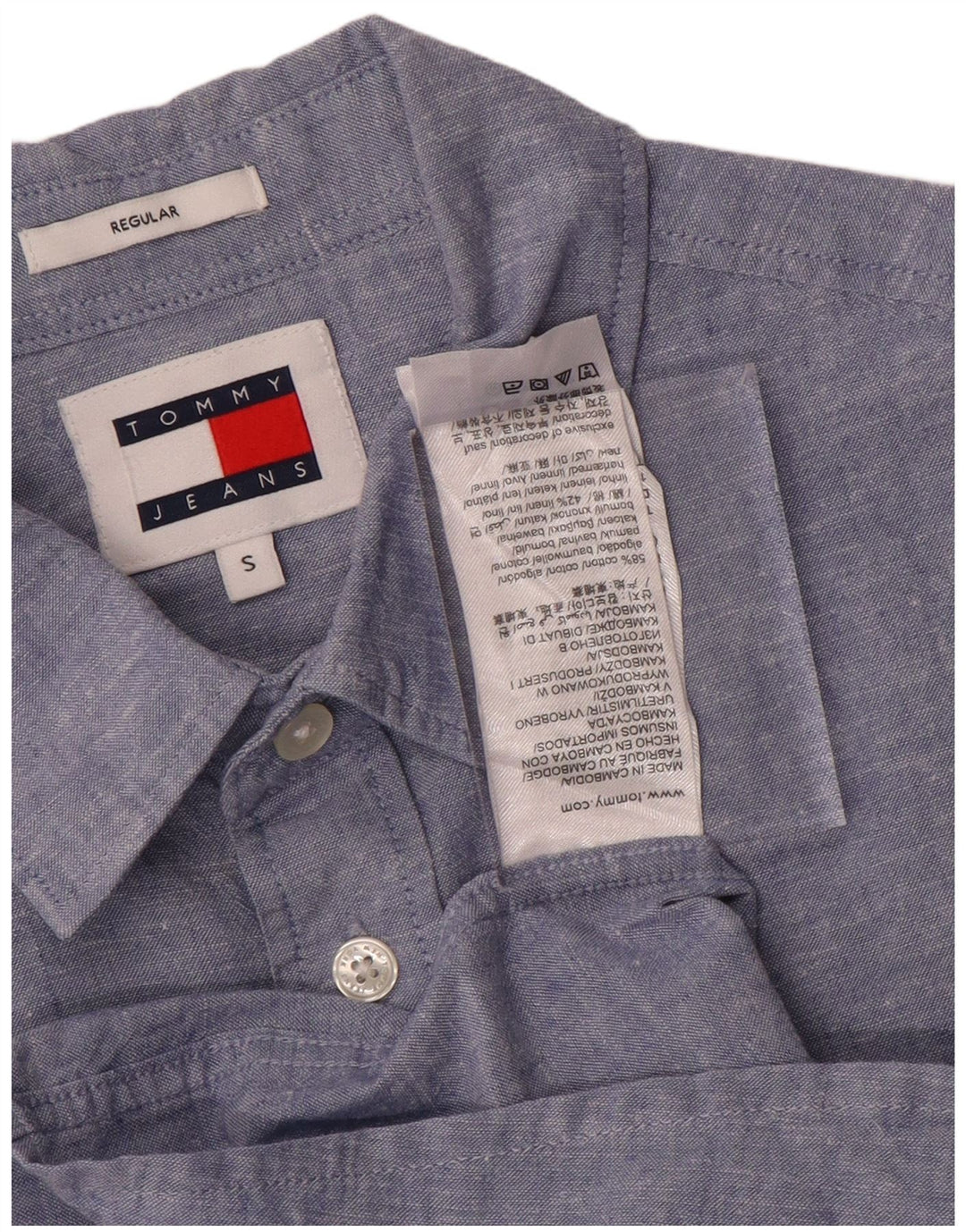 Tommy Hilfiger Herre Regular Fit skjorte Lille blå bomuld