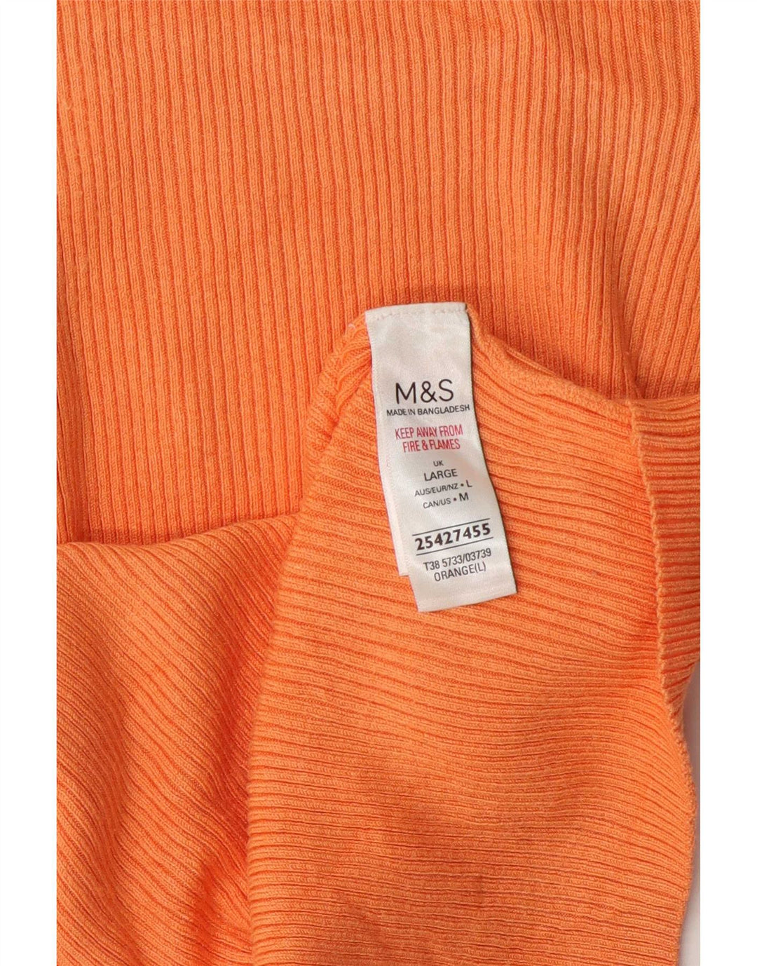 Marks & Spencer T-shirt top til kvinder UK 14 Large Orange Viscose