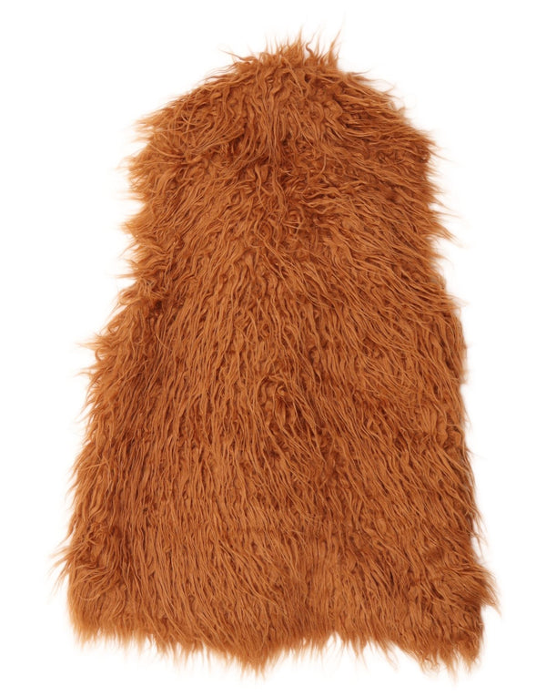 Guess Womens Faux Fur Gilet UK 6 XS Beige Akryl