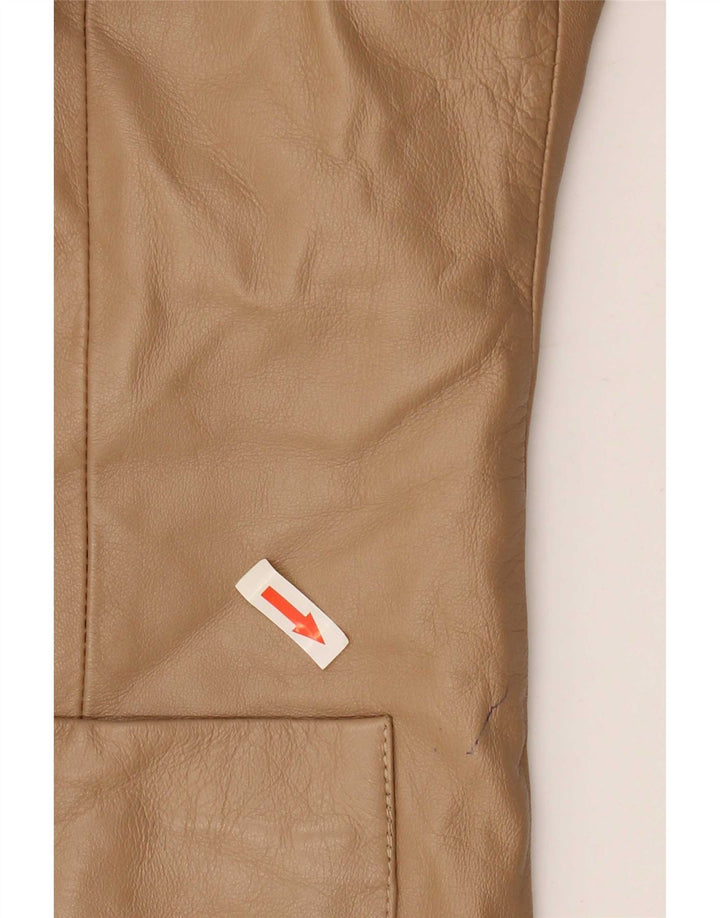Vintage dame 2-knaps læder blazerjakke IT 48 XL Beige