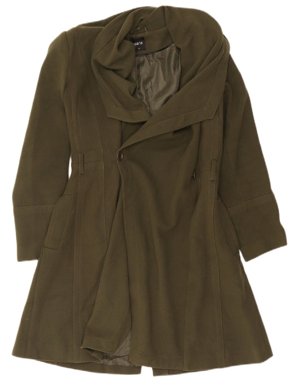 Oasis Dame Overfrakke UK 14 Medium Khaki Polyester