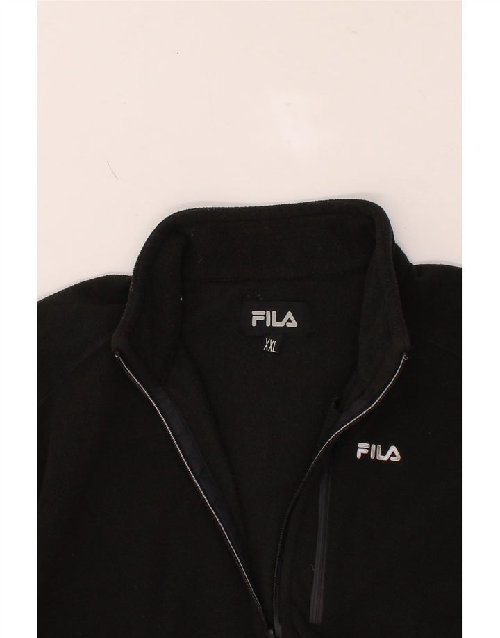 FILA Womens Fleece Jacket UK 20 2XL Black Polyester Vintage Fila and Second-Hand Fila from Messina Hembry 