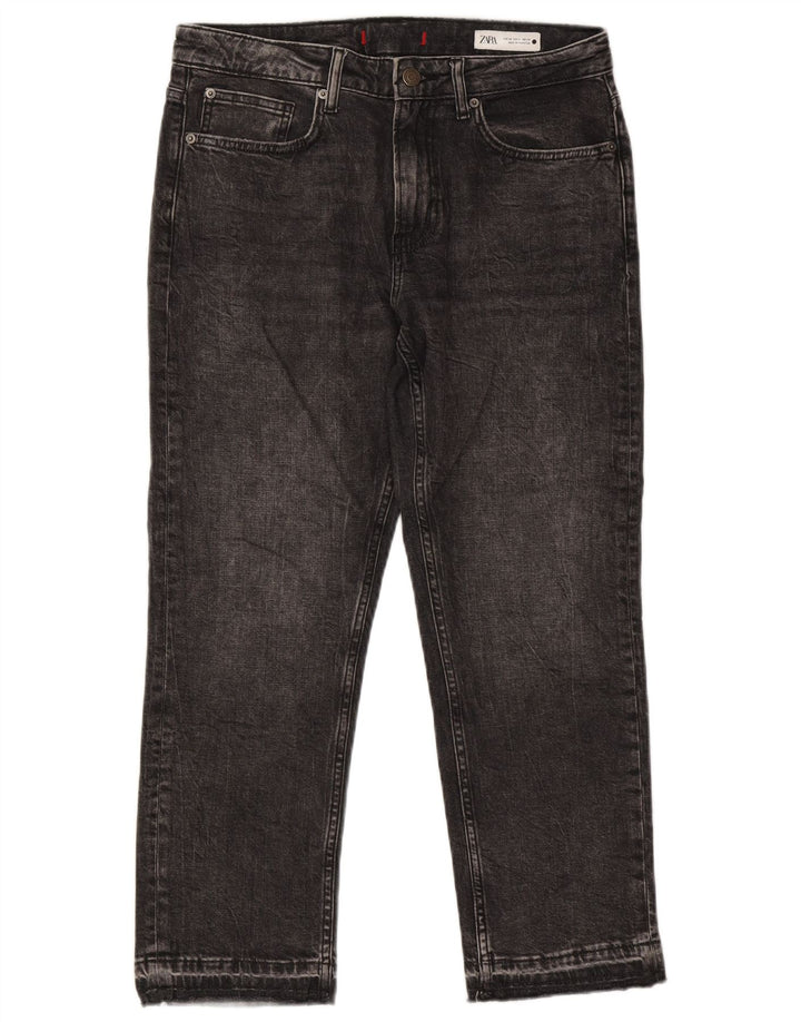 ZARA Straight Jeans til kvinder EU 38 Small W28 L26 Sort