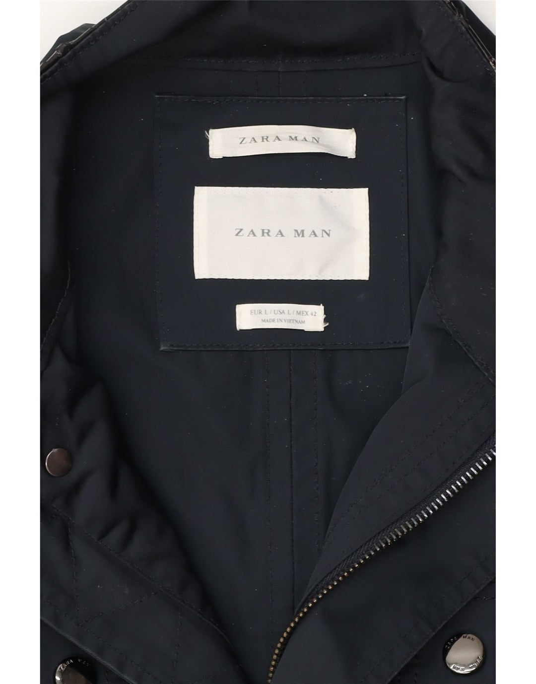 ZARA Herre Utility Jacket UK 40 Large Navy Blue