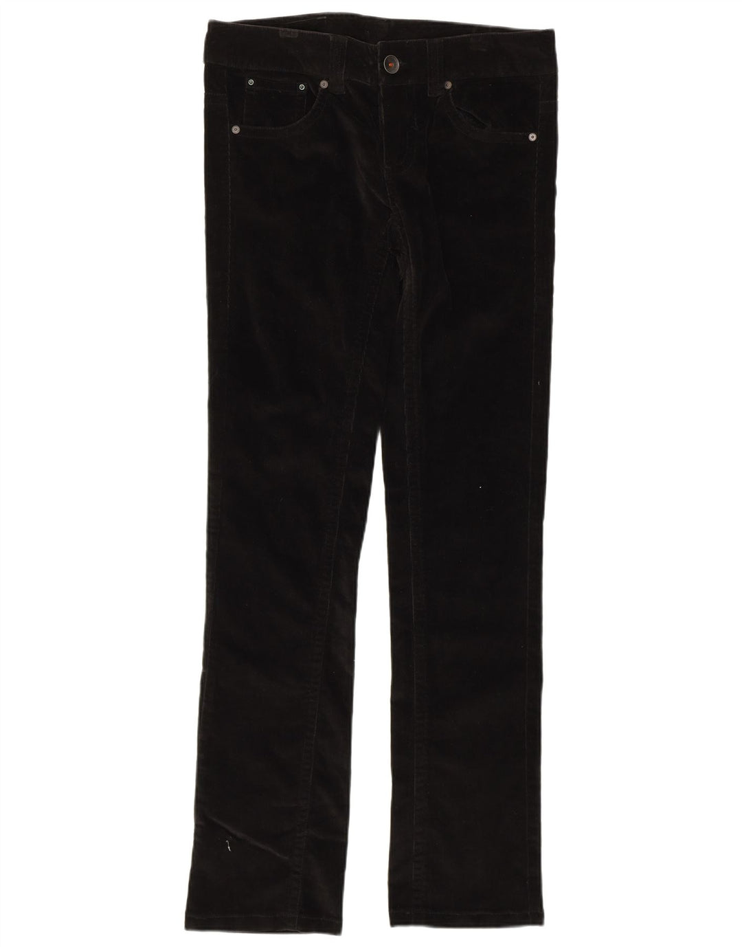 BENETTON Dame Slim Corduroy Bukser IT 42 Medium W32 L32 Sort Bomuld