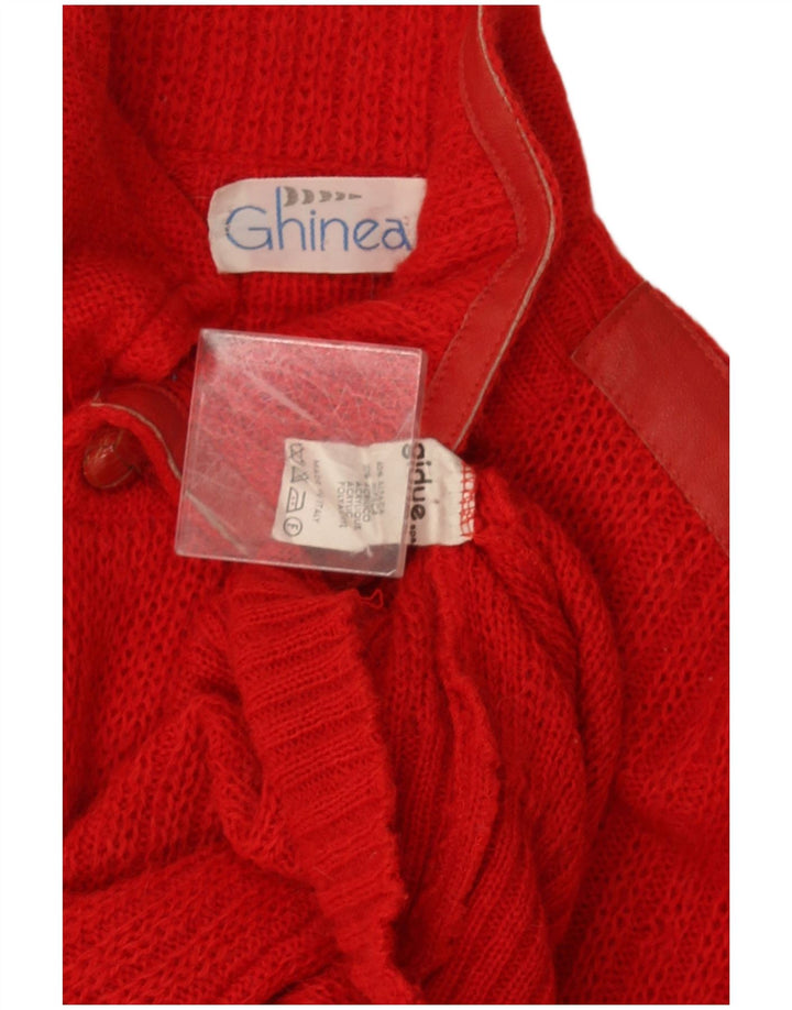 Vintage herre polo hals sweater stor rød alpaka uld