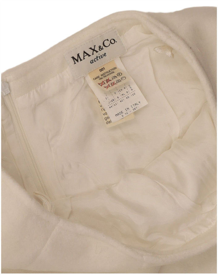 Max & Co. Mininederdel til kvinder UK 12 Medium W26 Hvid polyester