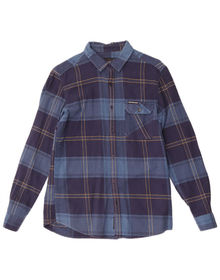 Calvin Klein Herre Slim Fit Flanellskjorte Medium Navyblå Plaid Polyester