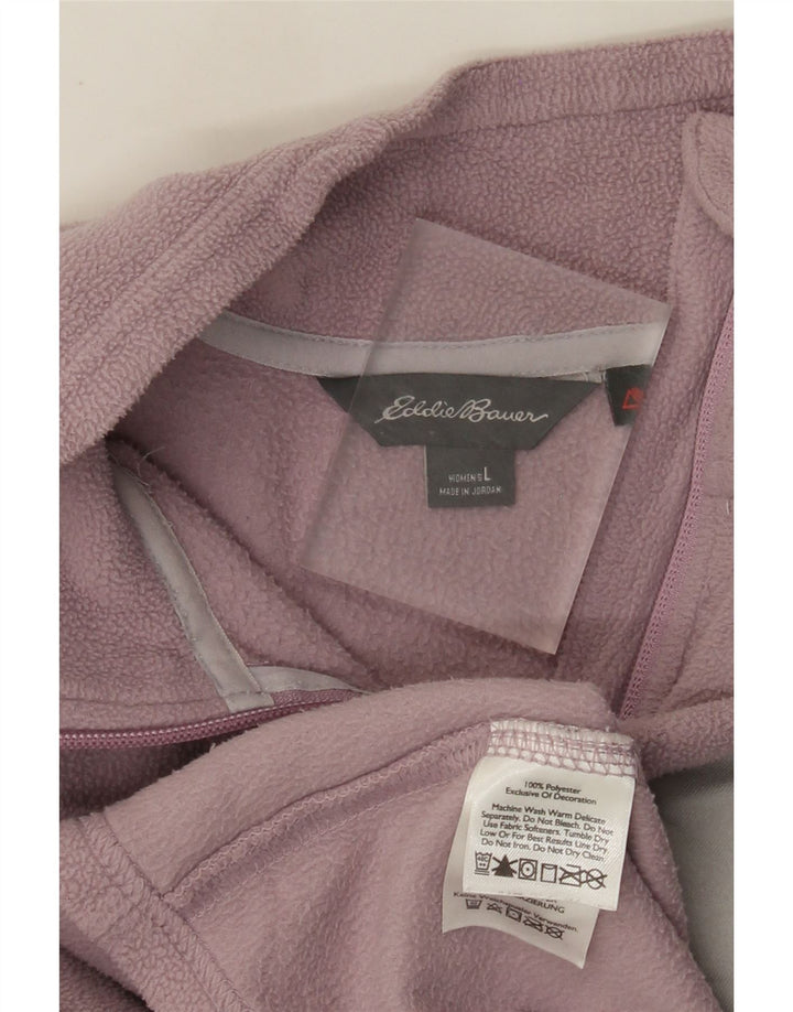Eddie Bauer Dame Fleecejakke UK 16 Stor Lilla Polyester