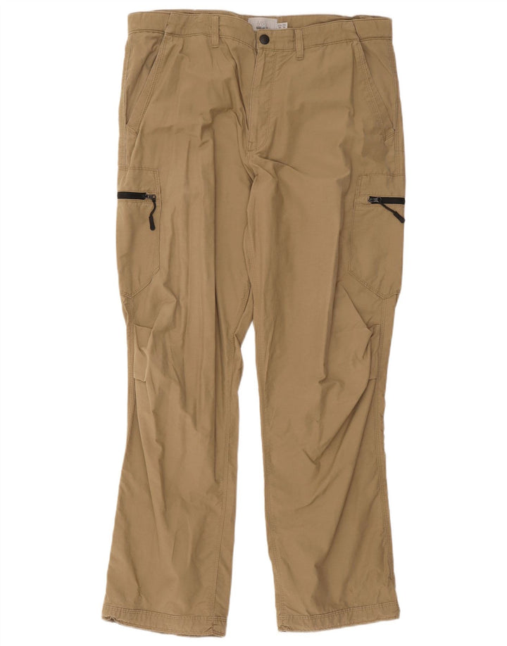 Marks & Spencer Herre Regular Fit Cargo Bukser W36 L31 Beige Bomuld