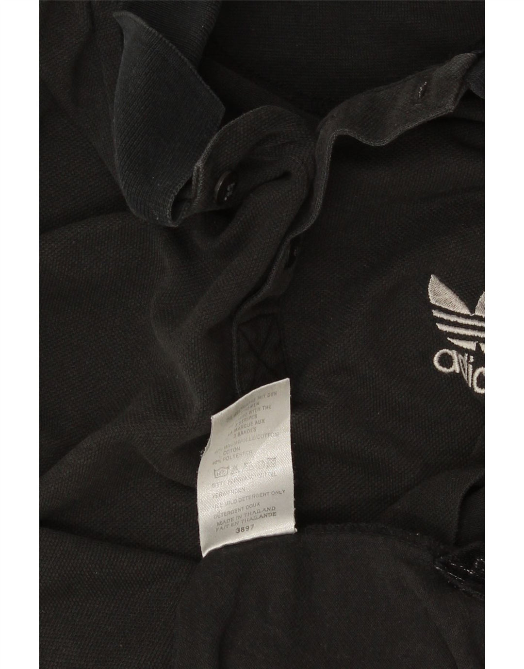 ADIDAS Poloskjorte til mænd UK 38/40 Medium Sort Bomuld