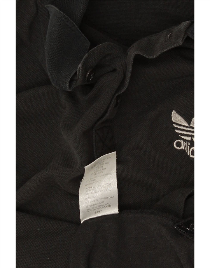 ADIDAS Poloskjorte til mænd UK 38/40 Medium Sort Bomuld