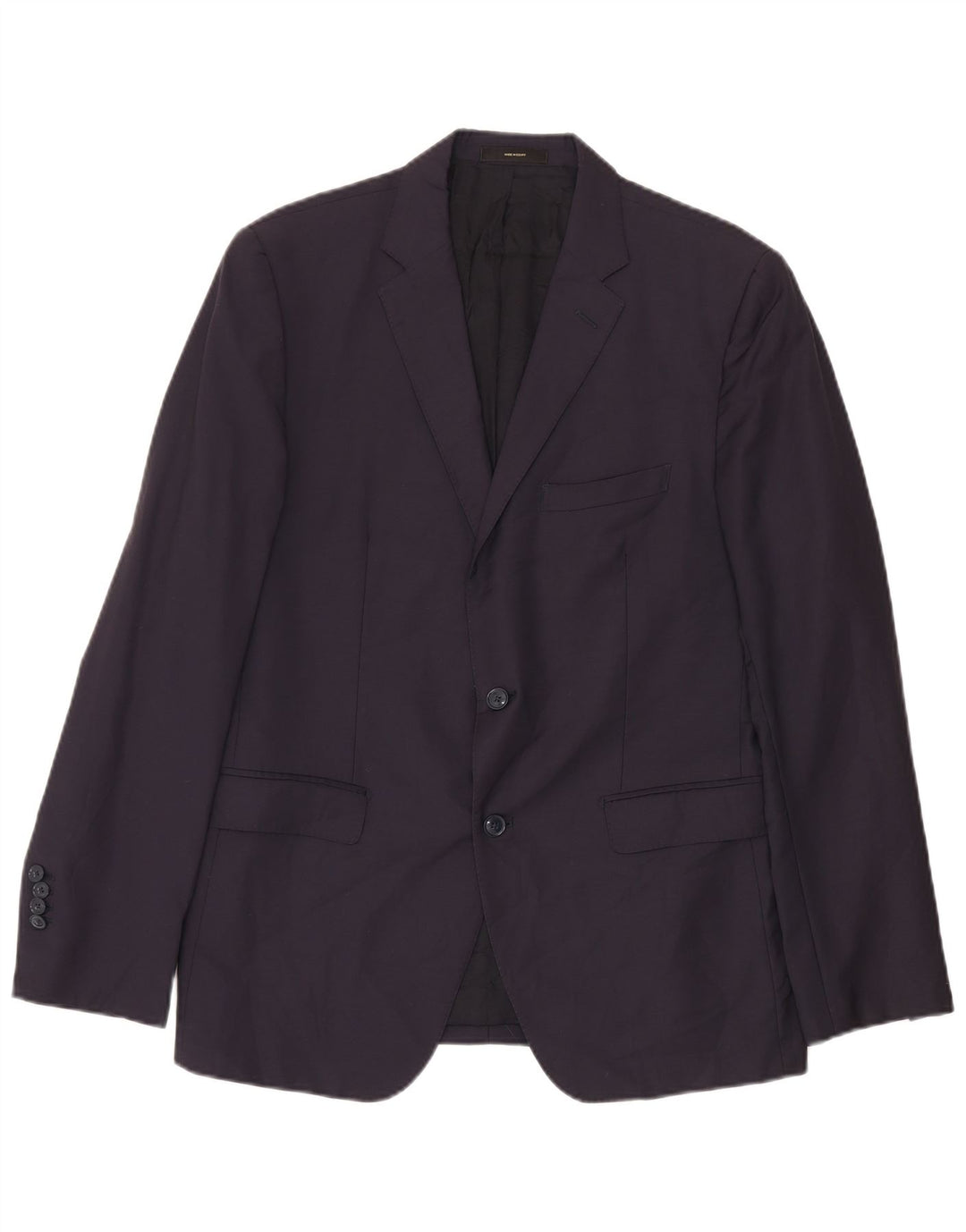 Massimo Dutti Herre 2-knaps blazerjakke EU 52 Stor marineblå uld