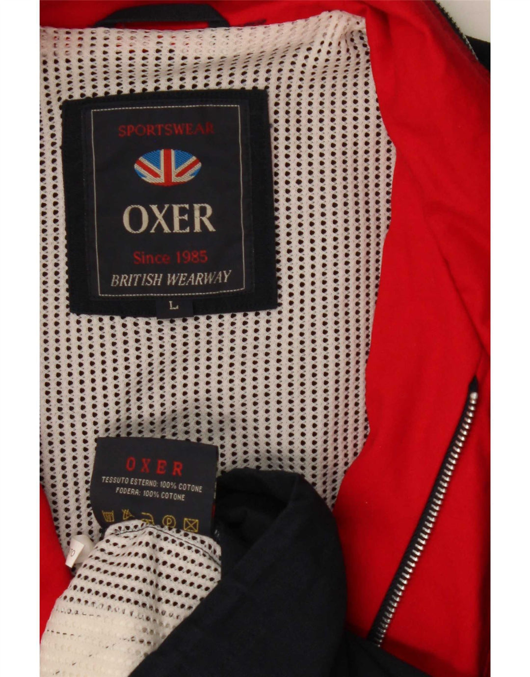 OXER Herre Hooded Utility Jacket UK 40 Large Navy Blue Cotton